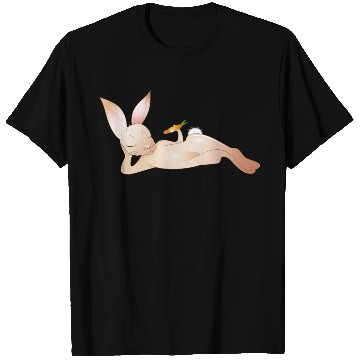 Discover Relaxed rabbit with carrot is enjoying his life T Shirts