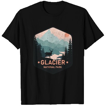 Discover Vintage Glacier National Park Deer Mountains Gift T Shirts