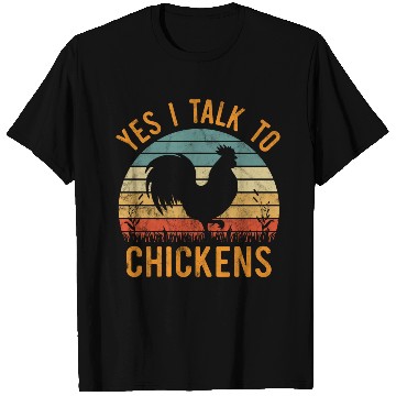 Discover Yes I Talk To Chickens Funny Chicken Farm Farmer T Shirts
