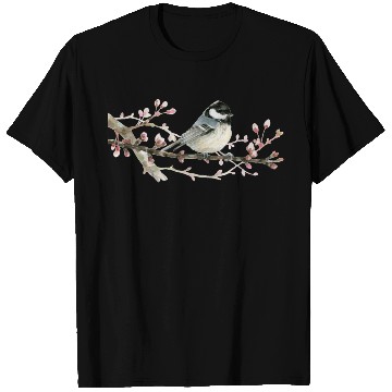 Discover Swamp Tit on A Twig - Garden Birds In Spring T Shirts