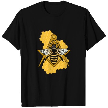 Discover Masonic Emblem with Bee and Beehive T Shirts