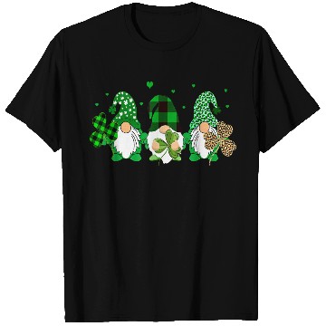 Discover Three Gnomes Holding Shamrock Leopard Plaid T Shirts