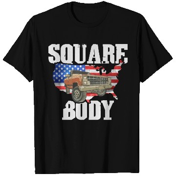 Discover Square Body - American Flag Truck Lovers T Shirts