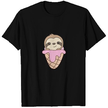 Discover Sloth Pink Ice Cream Waffle Cute Animals For Kids T Shirts
