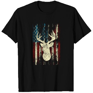 Discover Distressed Patriotic Deer Hunting American Flag T Shirts