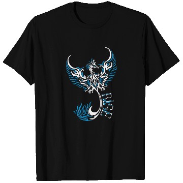 Discover PHOENIX Tattoo/Tribal art - White and Blue,, T Shirts