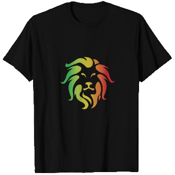 Discover Lion Rasta colored Lion Art T Shirts