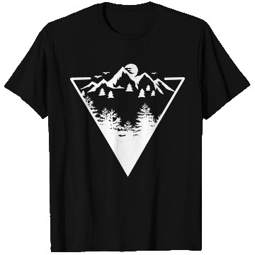Discover Triangle frame artwork with wilderness landscape T Shirts