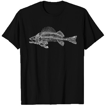 Discover Fish water sea fisherman fishing skull bones T Shirts