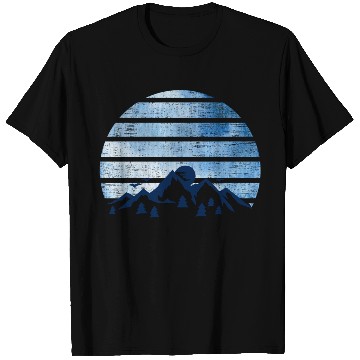 Discover blue Retro Vintage With abstract mountain T Shirts
