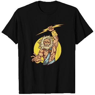 Discover Comic - God Zeus Lightning - bright T Shirts