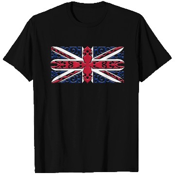 Discover Union Jack British Flag Ornamental Style T Shirts