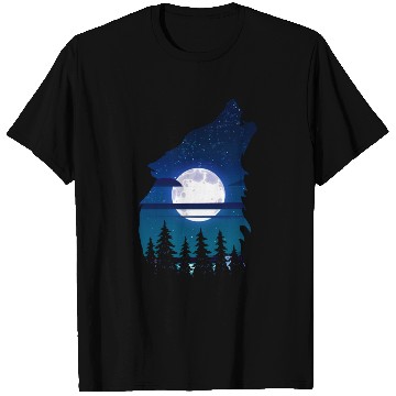 Discover Howling wolf full moon forest howling wild T Shirts