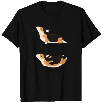 Discover Womens Inhale Exhale Yoga Tri Color Corgi T Shirts