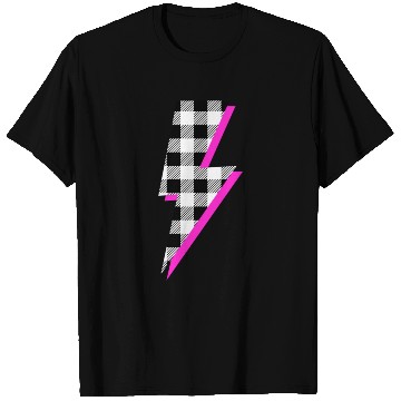Discover Buffalo Plaid Lightning Bolt Pink Shadow Graphic P T Shirts