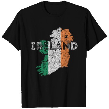 Discover Irish Map And Flag Souvenir Distressed Ireland T Shirts