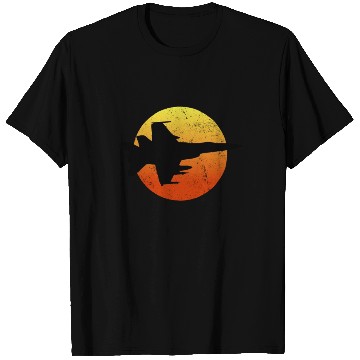 Discover F-18 Hornet Silhouette Retro Sunset Military F18f1 T Shirts