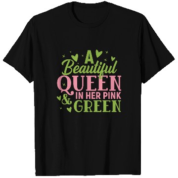 Discover A Beautiful Queen in her Pink and Green | HBCU AKA T Shirts