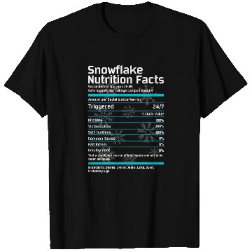 Discover Snowflake Nutrition Facts T Shirts