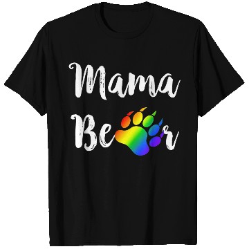 Discover Lesbian Mama Bear Gay Pride Rainbow Paw LGBT T Shirts