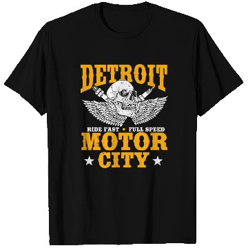 Discover Detroit Motor City, Ride Fast, Full Speed T Shirts