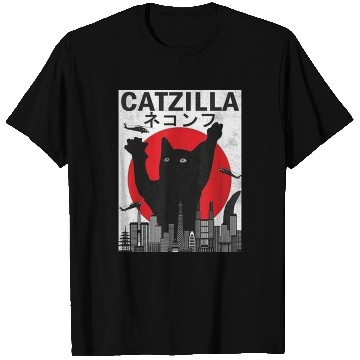 Discover Vintage Catzilla Japanese Sunset Style T Shirts