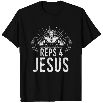 Discover Funny Reps 4 Jesus Religious Gym Weightlifting Mot T Shirts