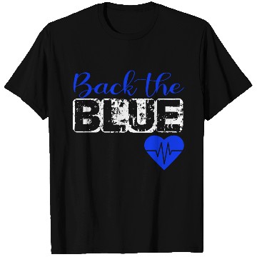 Discover Back the Blue Police Support T Shirts