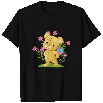 Discover The sweet teddy bear holding a bucket T Shirts