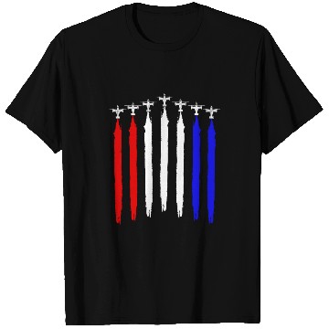 Discover V-22 Osprey Helicopter Red White Blue Contrails T Shirts
