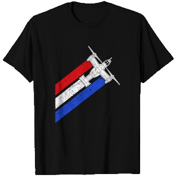 Discover V-22 Osprey Helicopter Red White Blue Contrails T Shirts