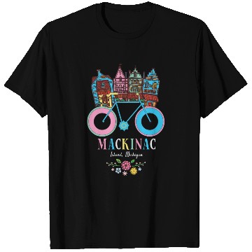 Discover Mackinac Island Michigan Bike Art T Shirts