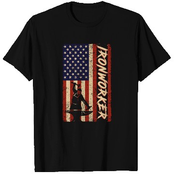 Discover US Flag Ironworker Independence labor Day T Shirts