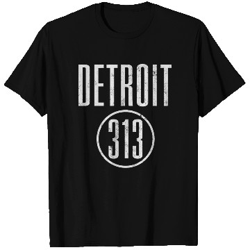 Discover Detroit 313 Area Code Vintage T Shirts