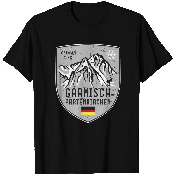 Discover Garmisch Mountain Germany Emblem T Shirts