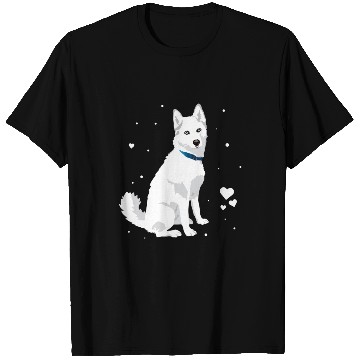 Discover Cute White Siberian Husky Sweet White Snow Dog T Shirts