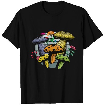 Discover Mushrooms colorful T Shirts