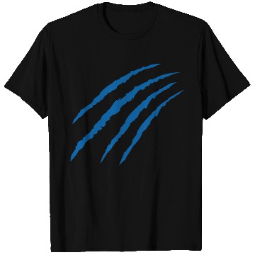 Discover Cat Claw Marks (Blue) T Shirts
