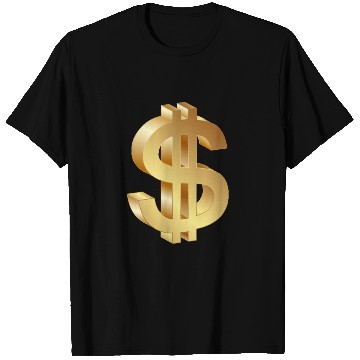 Discover gold dollar sign logo 3d T Shirts