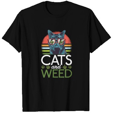 Discover Cats And Weed Funny 420 Cannabis Cat Lover T Shirts