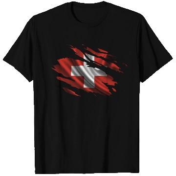 Discover Switzerland Ripped Flag T Shirts
