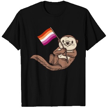 Discover Lesbian Sea Otter With Orange Pink Lesbian T Shirts