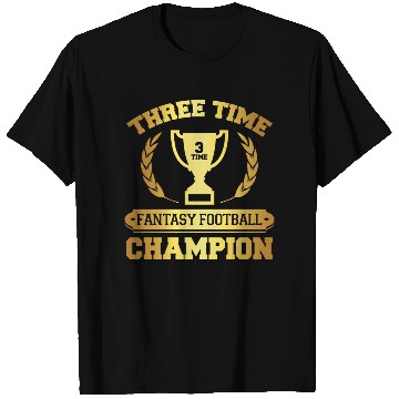 Discover Three Time Fantasy Football Champion T Shirts