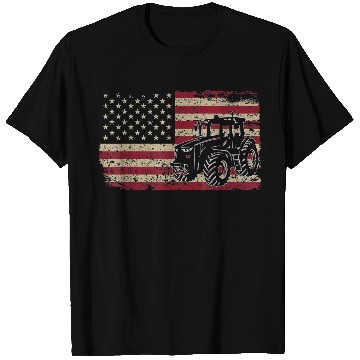 Discover Farm Tractors USA Flag T Shirts