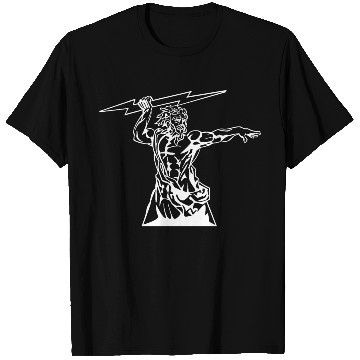 Discover Greek mythology Zeus lightning bolt silhouette T Shirts