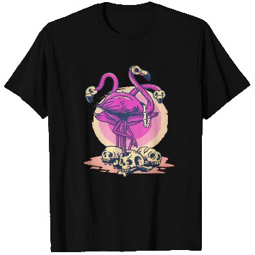 Discover Flamingo Skull Halloween bones demon T Shirts