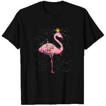 Discover Flamingo Christmas Tree Lights Xmas Gift T Shirts