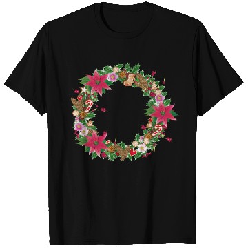 Discover classic Christmas wreath lavishly decorated T Shirts