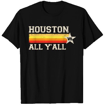 Discover Houston vs All Y'all Vintage Stripe Texas Baseball T Shirts