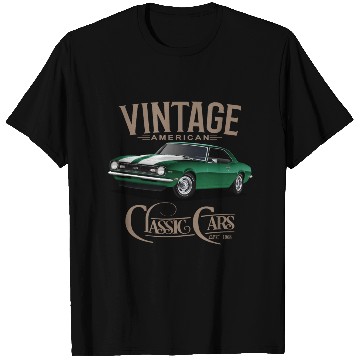 Discover Vintage Green Camaro Classic Car T Shirts